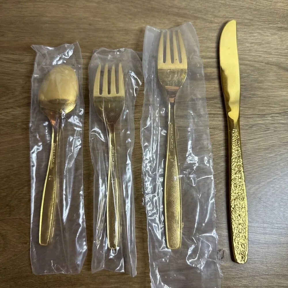 Vtg International Silver Co Rogers Gold Golden Dawn Place setting Replacement
